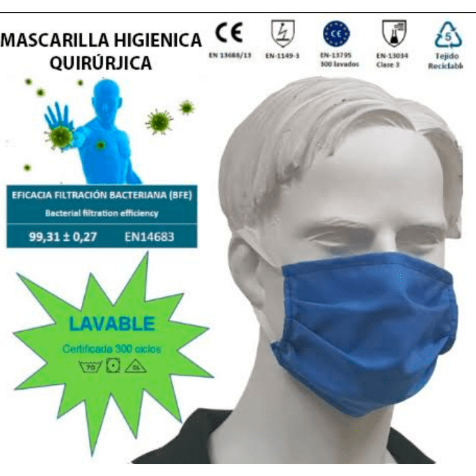 Mascarilla (az) quirurgica reut 100 ciclos une-0065 (no epi)