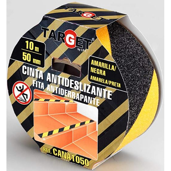 Cinta antideslizante adhesiva  amarilla-negra   10mx50mm