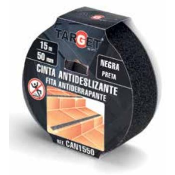 Cinta antideslizante adhesiva negra   15mx25mm