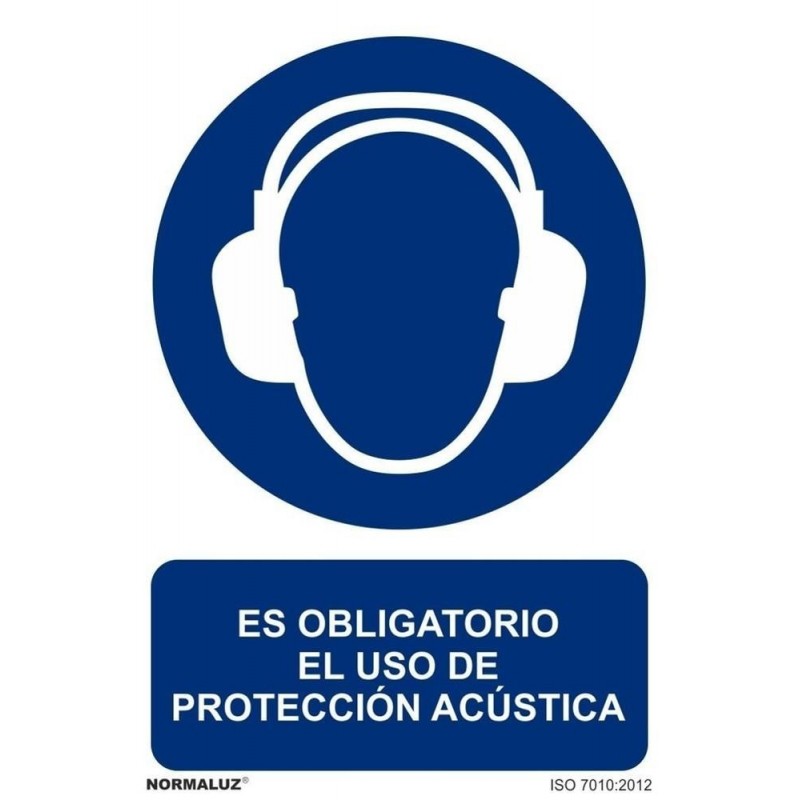 Señal pvc 21x30 cm uso obligatorio protecion  acustica